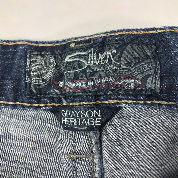 Silver Jeans Men's 37 x 30* Grayson Heritage Straight Leg Blue Faded Denim Pants - Picture 6 of 16